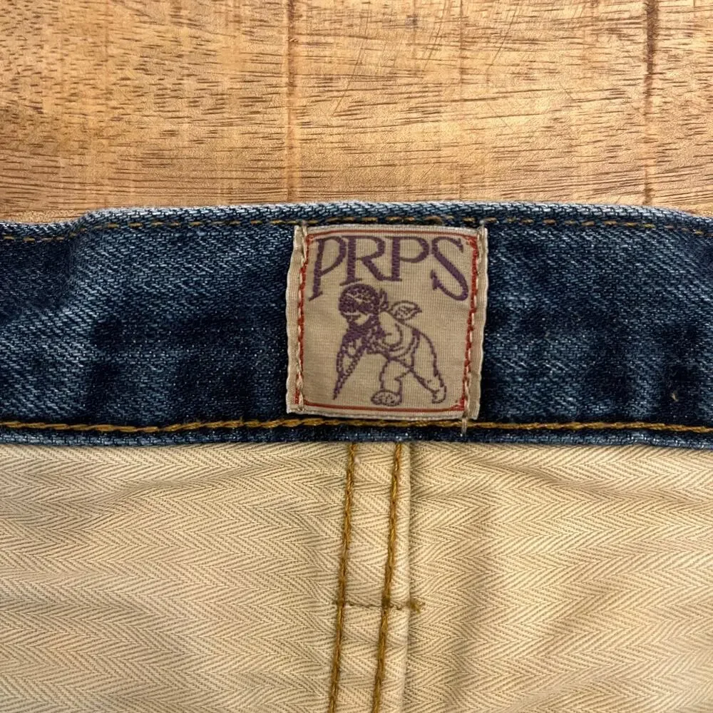 PRPS Mens Japanese Selvedge Denim Jeans 38x32 Y2K Straight Streetwear Barracuda